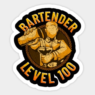 Bartender Level 100 Perfect Bartending Skills Sticker